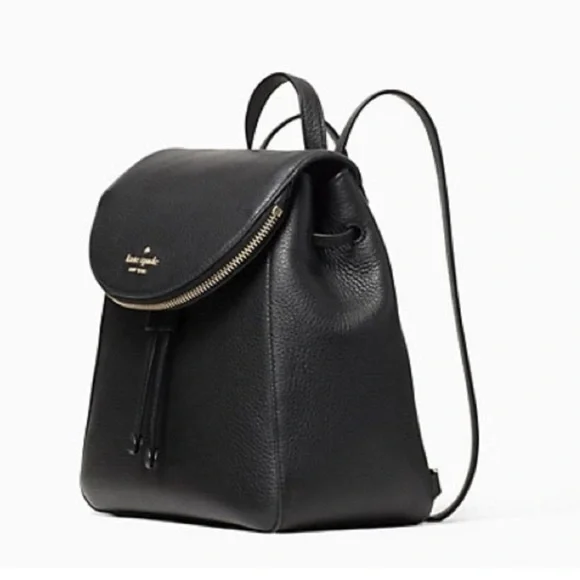 Kate Spade Leila Medium Flap Backpack in Black